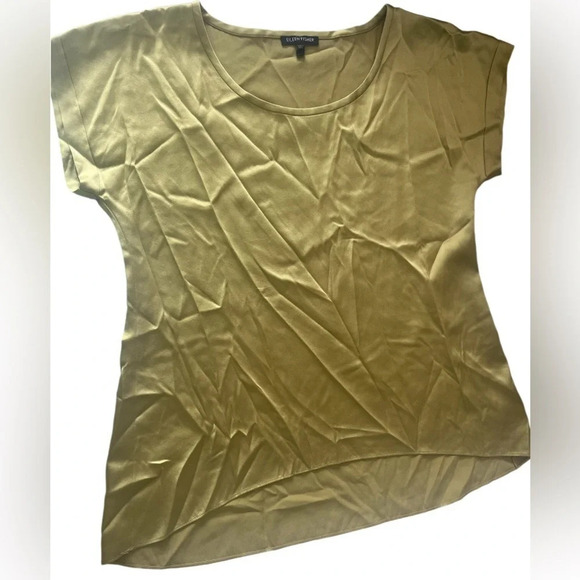 Eileen Fisher Tops - Eileen Fisher oversized silk blend short sleeve green top, size XS